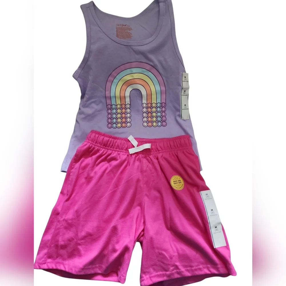 Cat & Jack Purple and Pink Matching Set with Rainbow Design - Picture 1 of 1
